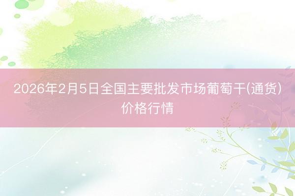 2026年2月5日全国主要批发市场葡萄干(通货)价格行情