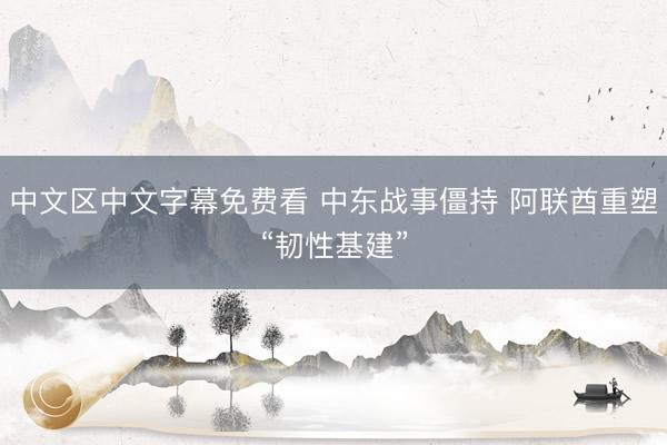 中文区中文字幕免费看 中东战事僵持 阿联酋重塑“韧性基建”