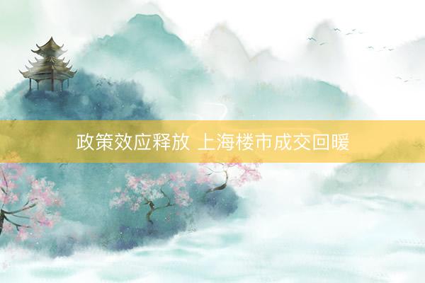 政策效应释放 上海楼市成交回暖