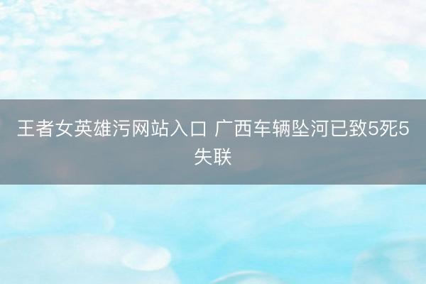 王者女英雄污网站入口 广西车辆坠河已致5死5失联
