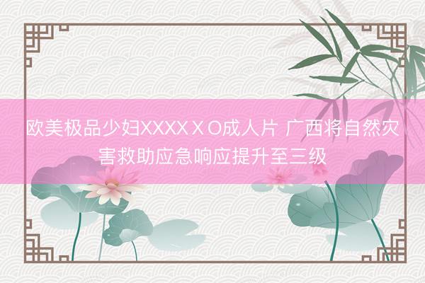 欧美极品少妇XXXXⅩO成人片 广西将自然灾害救助应急响应提升至三级
