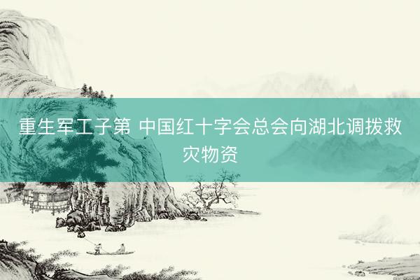重生军工子第 中国红十字会总会向湖北调拨救灾物资