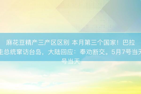 麻花豆精产三产区区别 本月第三个国家！巴拉圭总统窜访台岛，大陆回应：奉劝断交。5月7号当天