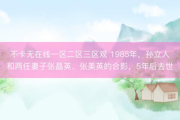 不卡无在线一区二区三区观 1985年，孙立人和两任妻子张晶英、张美英的合影，5年后去世