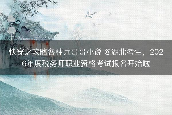 快穿之攻略各种兵哥哥小说 @湖北考生，2026年度税务师职业资格考试报名开始啦