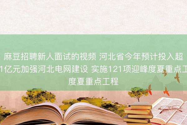 麻豆招聘新人面试的视频 河北省今年预计投入超171亿元加强河北电网建设 实施121项迎峰度夏重点工程