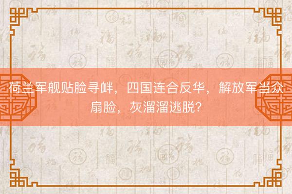 荷兰军舰贴脸寻衅，四国连合反华，解放军当众扇脸，灰溜溜逃脱？