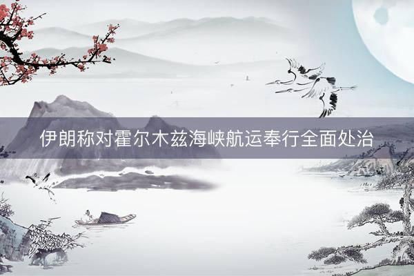 伊朗称对霍尔木兹海峡航运奉行全面处治