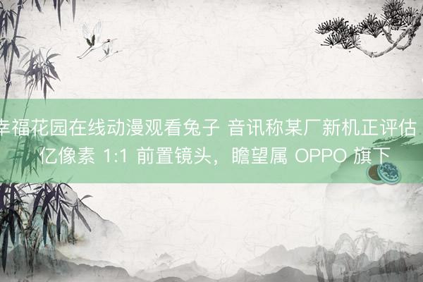 幸福花园在线动漫观看兔子 音讯称某厂新机正评估 1 亿像素 1:1 前置镜头，瞻望属 OPPO 旗下