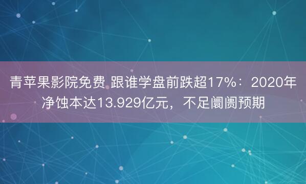 青苹果影院免费 跟谁学盘前跌超17%：2020年净蚀本达13.929亿元，不足阛阓预期